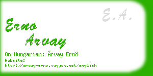 erno arvay business card
