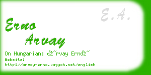 erno arvay business card